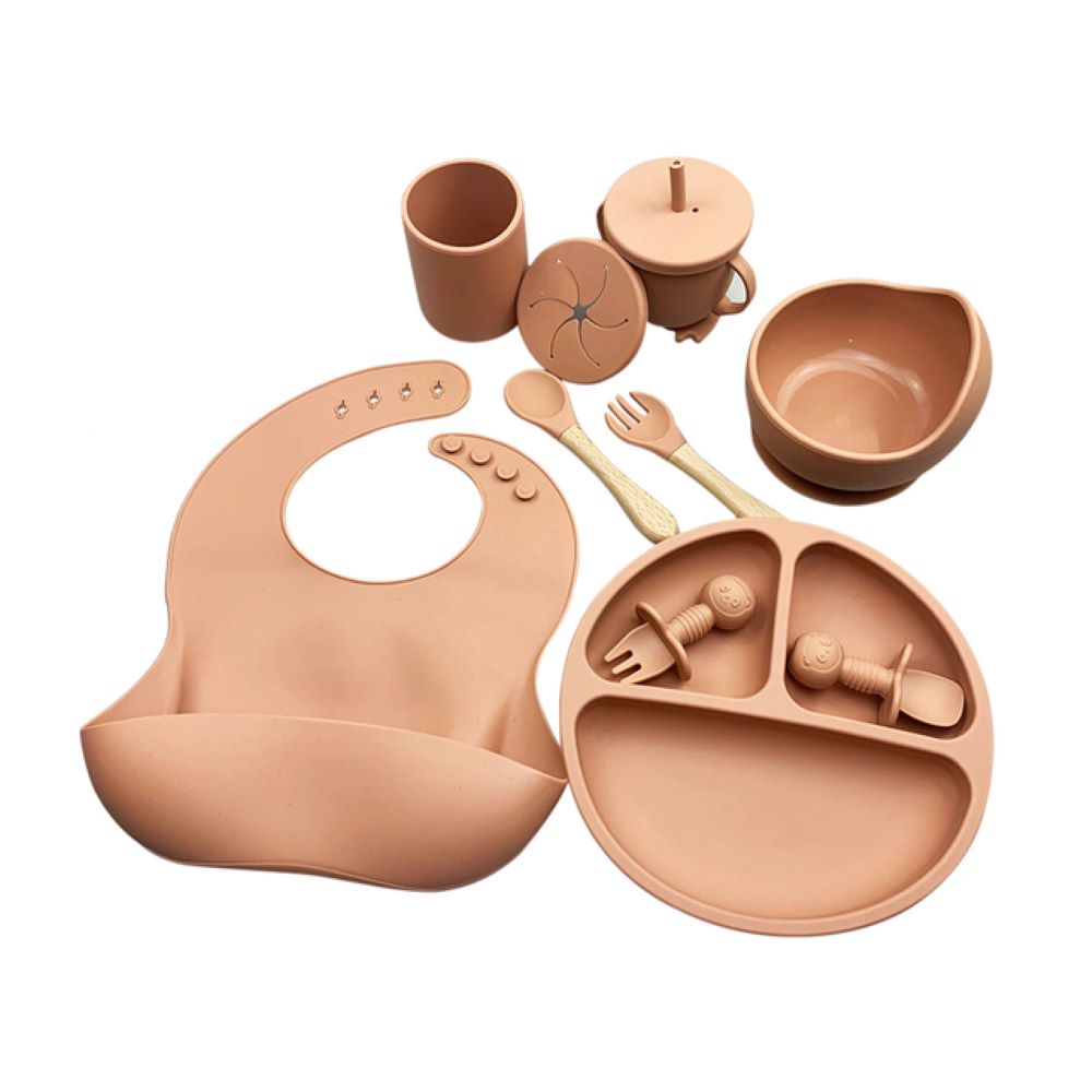 Toyech-Complete Silicone Baby Feeding Set-Khaki