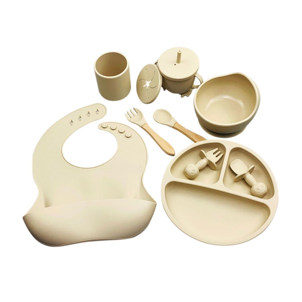 Toyech-Complete Silicone Baby Feeding Set-Beige