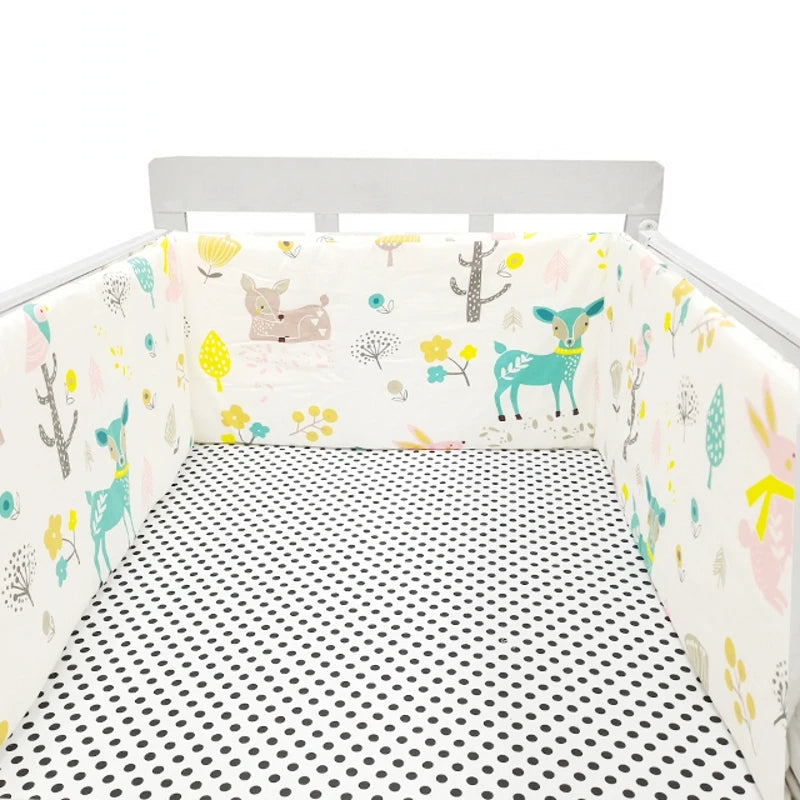 Toyech-Printed Cotton Baby Cot Bumper for Bed Protection Accessories-Animals