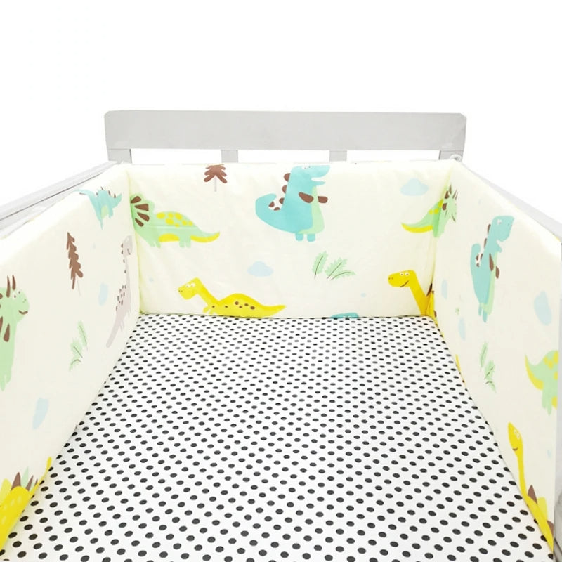 Toyech-Printed Cotton Baby Cot Bumper for Bed Protection Accessories-Dinosaur