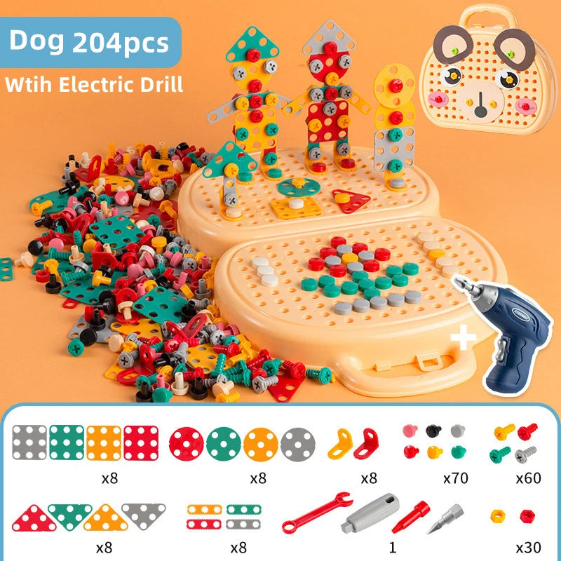 Toyech-Children's Electric Drill Assembly Puzzle Toy-