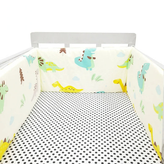 Toyech-Printed Cotton Baby Cot Bumper for Bed Protection Accessories-Dinosaur
