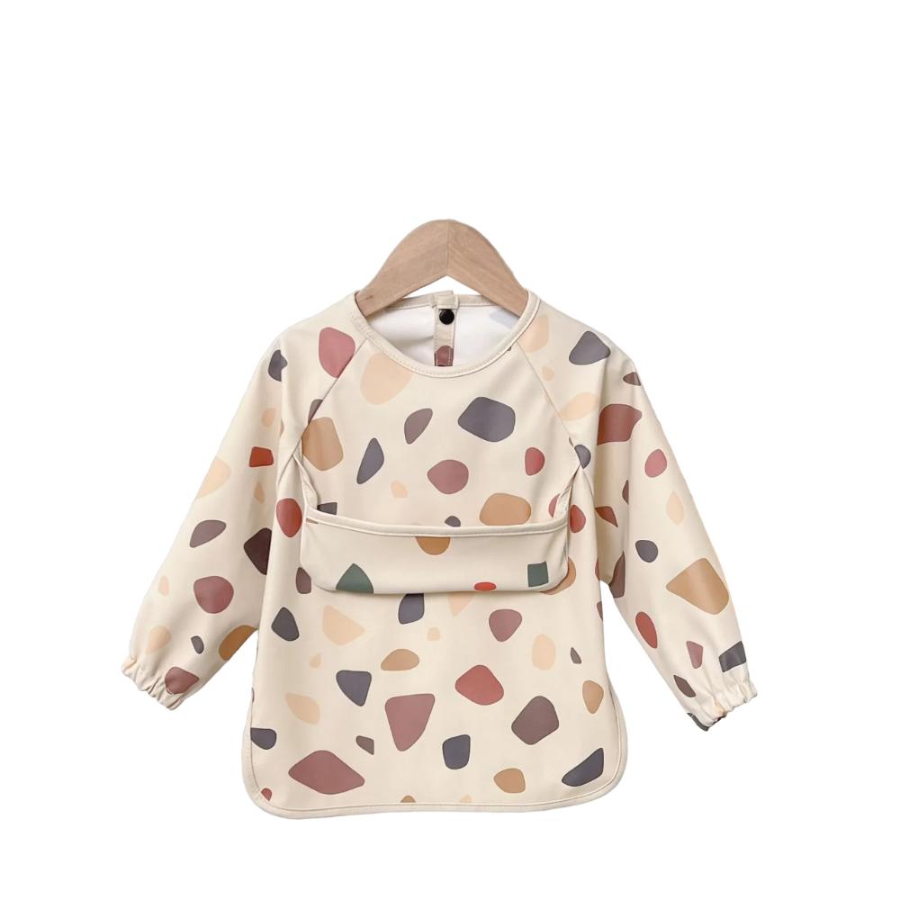 Toyech-Waterproof Long Sleeve Baby Bib-Khaki