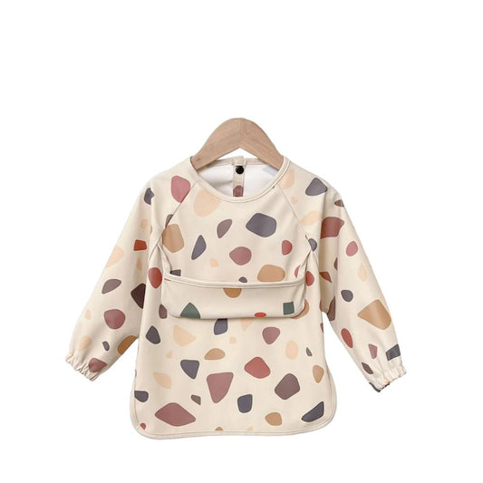 Toyech-Waterproof Long Sleeve Baby Bib-Khaki