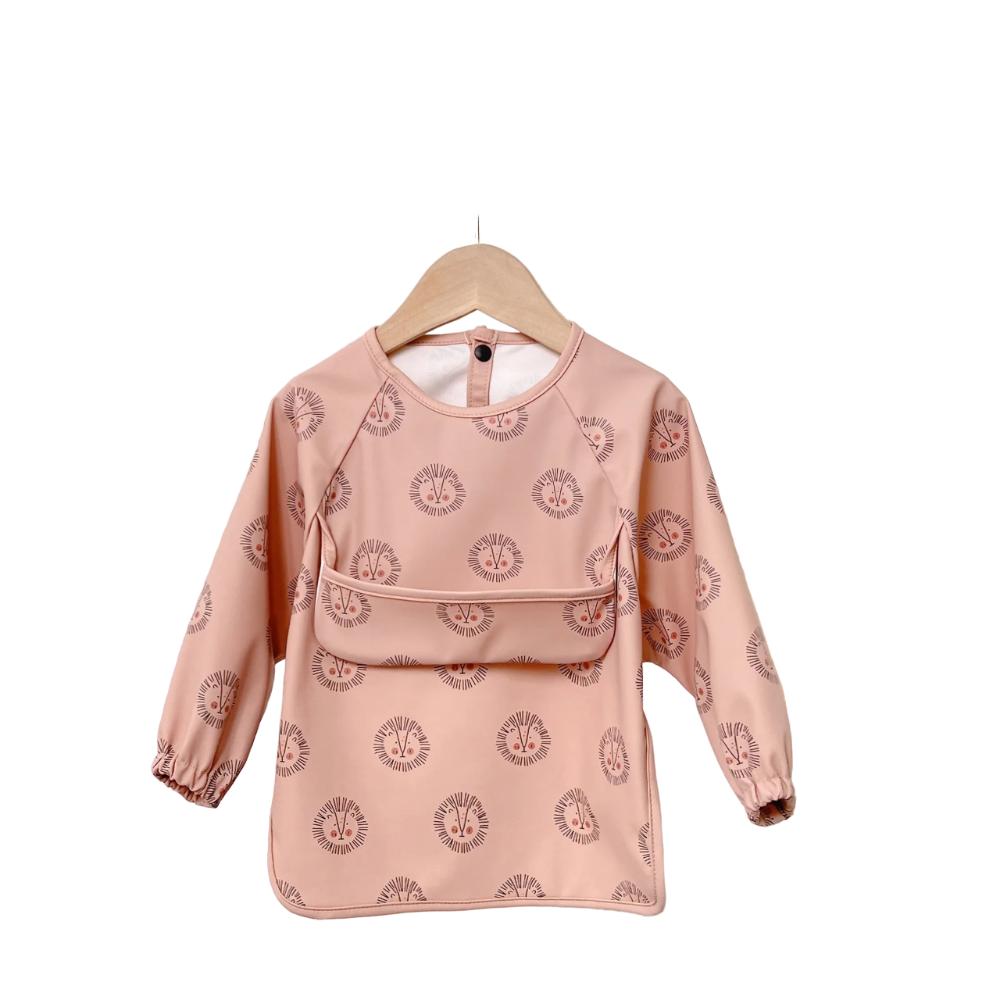 Toyech-Waterproof Long Sleeve Baby Bib-Pink
