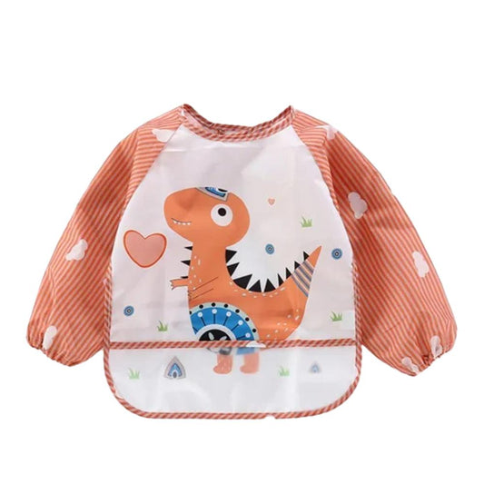 Toyech-Baby Waterproof Long Sleeve Feeding Bib -Pink (0-3 Years)