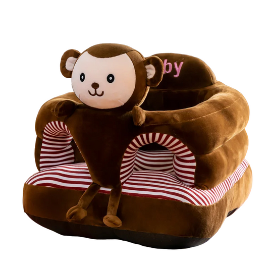 Toyech-Washable Cute Cartoon Cover Baby Sofa with Support Cotton Seat-Brown