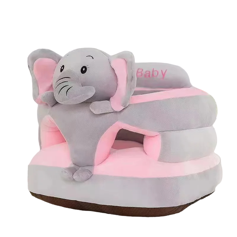 Toyech-Washable Cute Cartoon Cover Baby Sofa with Support Cotton Seat-Grey